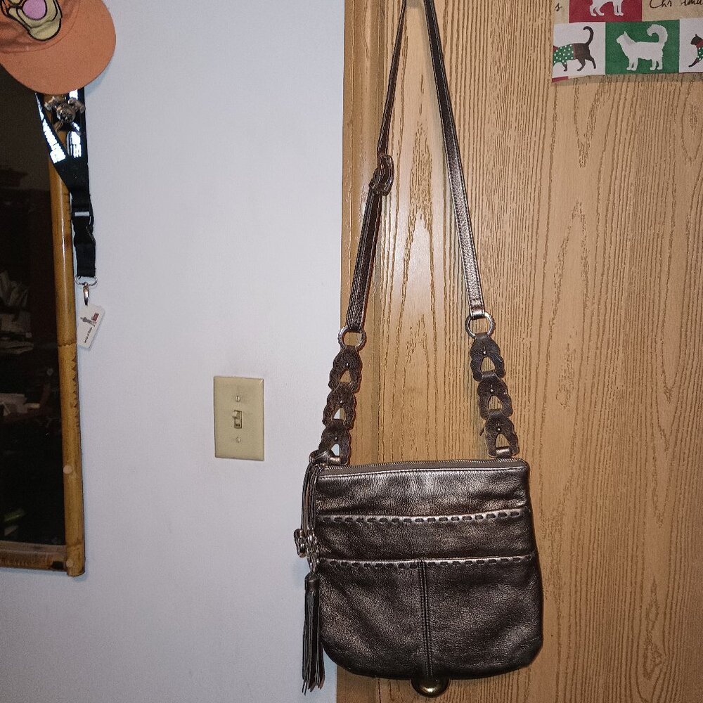 Brighton Koda Metallic Mineral Leather Crossbody